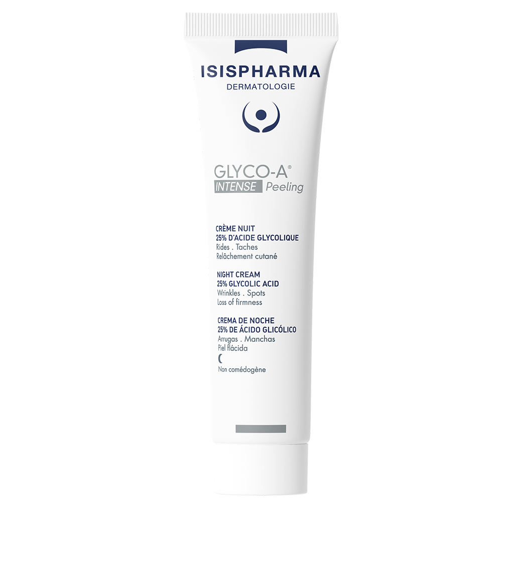 Glyco-A intensive peeling tube, white cream, ISISPHARMA label, 30 mL