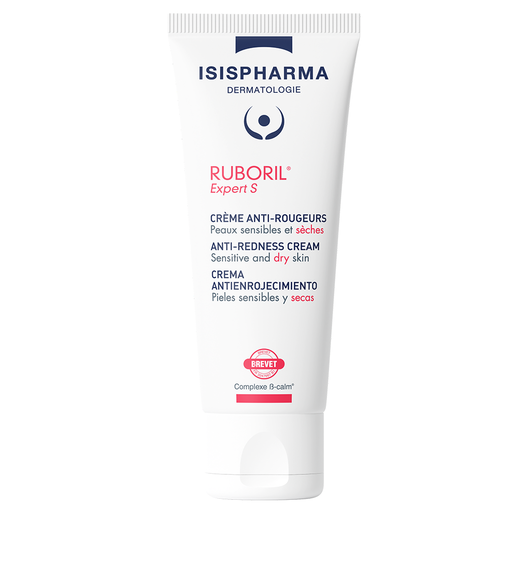 Ruboril Expert dermal cream tube, white and pink label, 40 mL