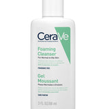 CeraVe Foaming Cleanser bottle, 88 ml, gel mousse cleanser for normal to oily skin