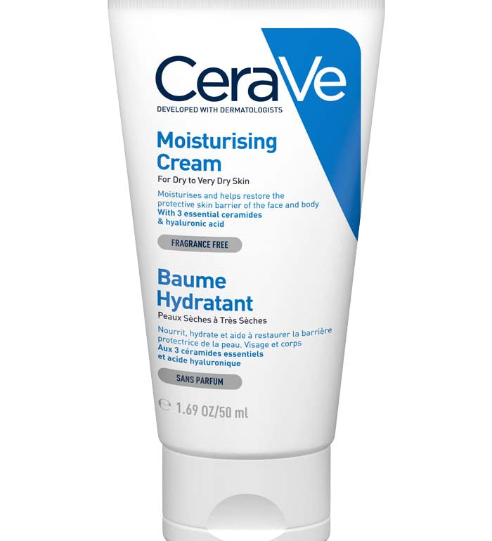 CeraVe Moisturizing Cream baume, white tube with blue label, 50 mL