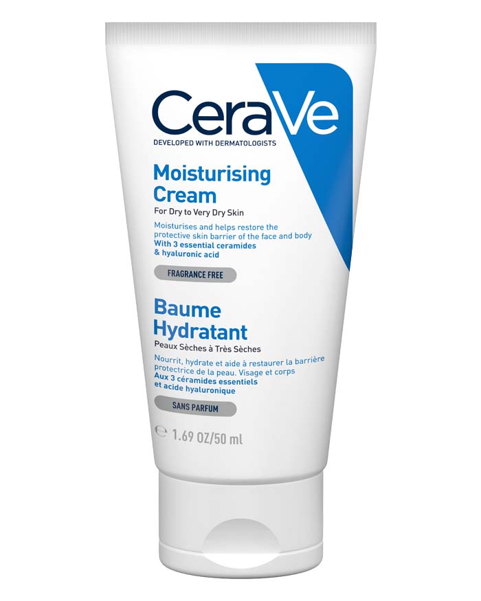 CeraVe Moisturizing Cream baume, white tube with blue label, 50 mL