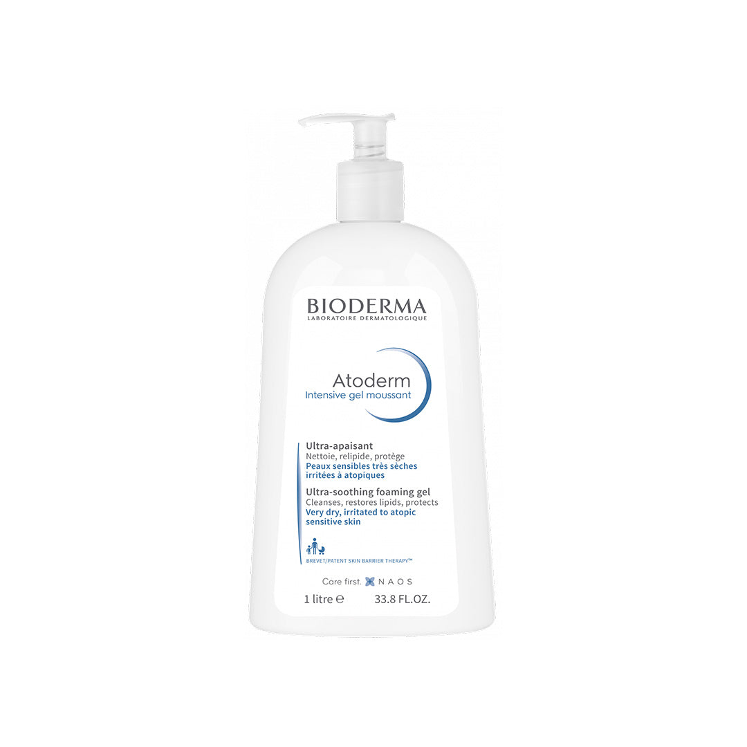 Bioderma Atoderm intensive gel moussant foaming cleanser, white pump bottle