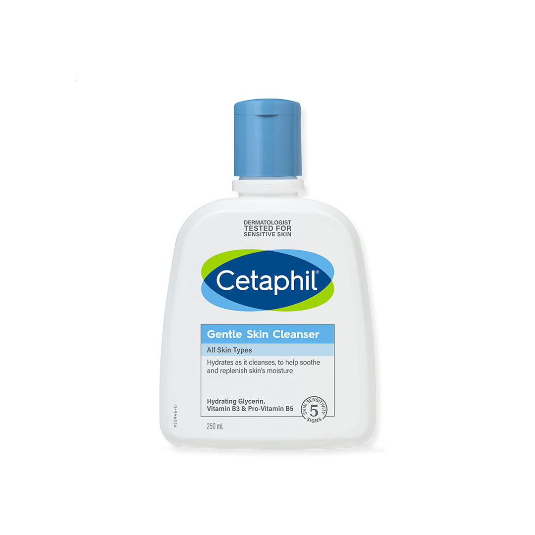 Cetaphil Gentle Skin Cleanser bottle, blue pump, white label, 59 ml