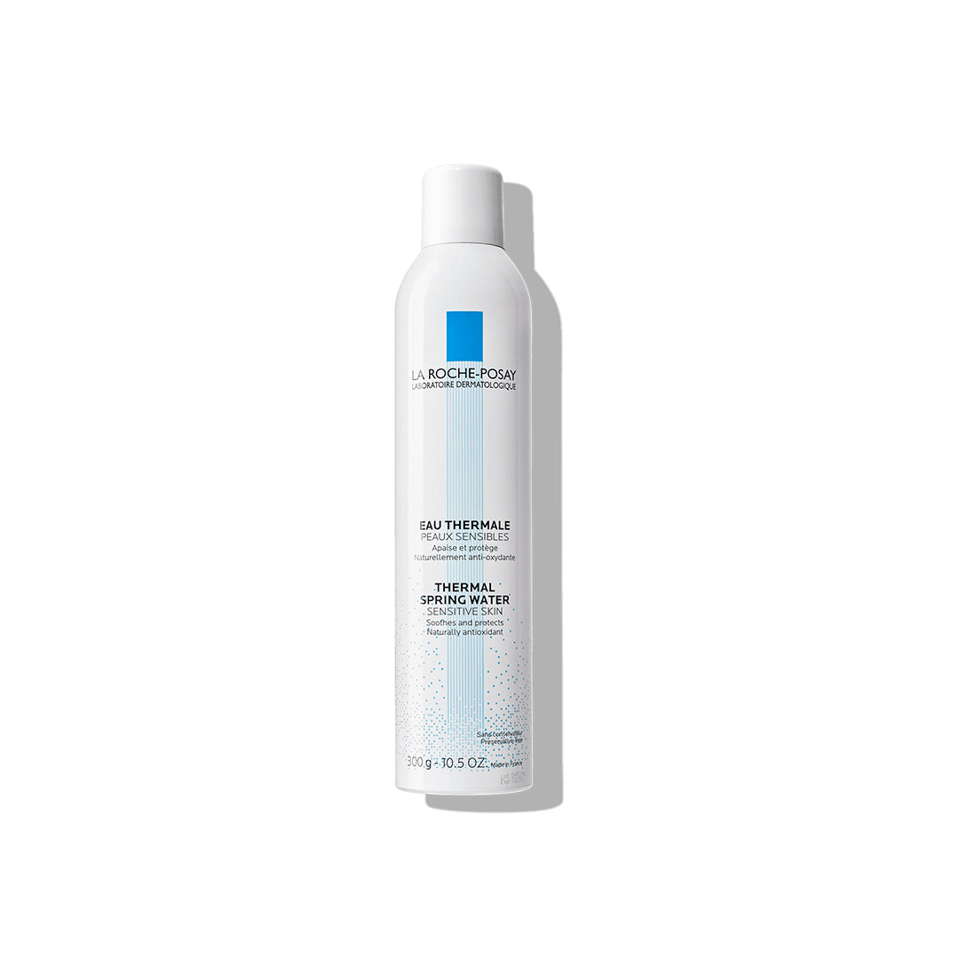 LA ROCHE-POSAY thermal spring water bottle with pump nozzle, angled view
