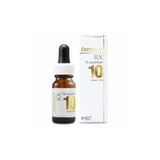 Dermacept DRX VC 10% vitamin C serum in amber bottle with black dropper and box